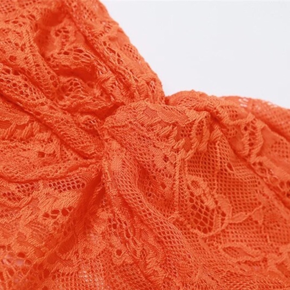 NEW to CASA B💫 Theresa Front-Twist Strapless Lace Maxi Dress-Tangerine orange - Picture 10 of 17